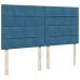 Cama box spring con colchón terciopelo azul 180x200 cm