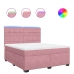 Cama box spring con colchón terciopelo rosa 180x200 cm