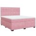 Cama box spring con colchón terciopelo rosa 180x200 cm