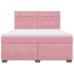Cama box spring con colchón terciopelo rosa 180x200 cm