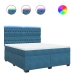 Cama box spring con colchón terciopelo azul 180x200 cm
