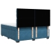 Cama box spring con colchón terciopelo azul 180x200 cm