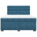 Cama box spring con colchón terciopelo azul 180x200 cm