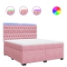Cama box spring con colchón terciopelo rosa 180x200 cm