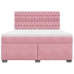 Cama box spring con colchón terciopelo rosa 180x200 cm