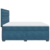 Cama box spring con colchón terciopelo azul 180x200 cm