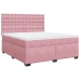 Cama box spring con colchón terciopelo rosa 180x200 cm