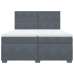 Cama box spring con colchón terciopelo gris oscuro 200x200 cm