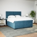 Cama box spring con colchón terciopelo azul 200x200 cm