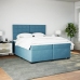 Cama box spring con colchón terciopelo azul 200x200 cm