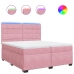 Cama box spring con colchón terciopelo rosa 200x200 cm