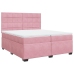 Cama box spring con colchón terciopelo rosa 200x200 cm