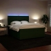 Cama box spring con colchón terciopelo verde oscuro 200x200 cm