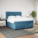 Cama box spring con colchón terciopelo azul 200x200 cm