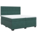 Cama box spring con colchón terciopelo verde oscuro 200x200 cm