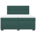 Cama box spring con colchón terciopelo verde oscuro 200x200 cm