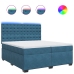 Cama box spring con colchón terciopelo azul 200x200 cm