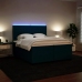 Cama box spring con colchón terciopelo azul 200x200 cm