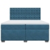 Cama box spring con colchón terciopelo azul 200x200 cm