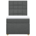 Cama box spring con colchón tela gris oscuro 80x200 cm