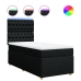 Cama box spring con colchón tela negro 80x200 cm