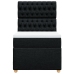 Cama box spring con colchón tela negro 80x200 cm