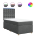 Cama box spring con colchón tela gris oscuro 80x200 cm