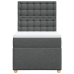 Cama box spring con colchón tela gris oscuro 80x200 cm