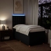 Cama box spring con colchón tela negro 80x200 cm