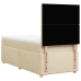 Cama box spring con colchón tela color crema 90x190 cm