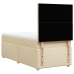 Cama box spring con colchón tela color crema 90x190 cm