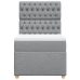 Cama box spring con colchón tela gris claro 90x190 cm