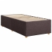 Cama box spring con colchón tela marrón oscuro 90x190 cm