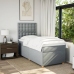 Cama box spring con colchón tela gris claro 90x190 cm