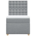 Cama box spring con colchón tela gris claro 90x190 cm