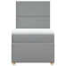 Cama box spring con colchón tela gris claro 90x200 cm