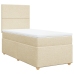 Cama box spring con colchón tela color crema 90x200 cm