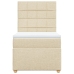 Cama box spring con colchón tela color crema 90x200 cm