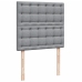 Cama box spring con colchón tela gris claro 90x200 cm