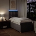 Cama box spring con colchón tela gris taupe 90x200 cm