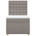 Cama box spring con colchón tela gris taupe 90x200 cm
