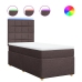 Cama box spring con colchón tela marrón oscuro 100x200 cm