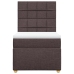 Cama box spring con colchón tela marrón oscuro 100x200 cm