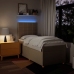 Cama box spring con colchón tela color crema 100x200 cm