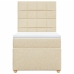 Cama box spring con colchón tela color crema 100x200 cm