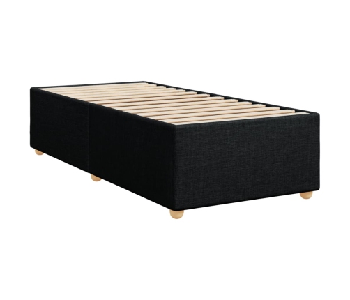 Cama box spring con colchón tela negro 100x200 cm