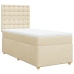 Cama box spring con colchón tela color crema 100x200 cm