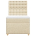 Cama box spring con colchón tela color crema 100x200 cm