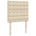 Cama box spring con colchón tela color crema 100x200 cm