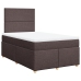 Cama box spring con colchón tela marrón oscuro 120x190 cm